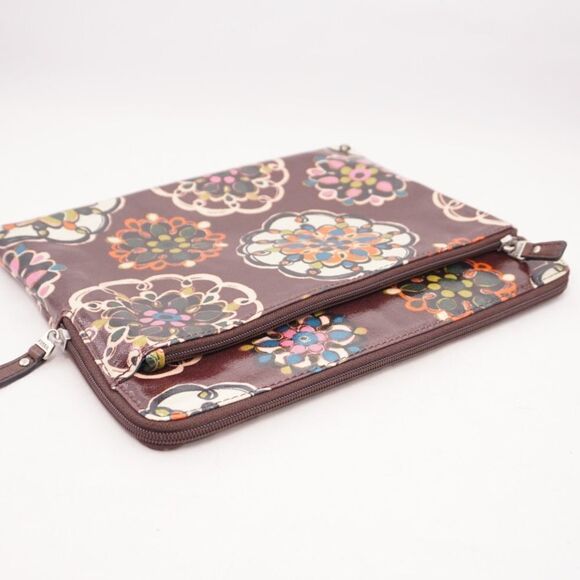 FOSSIL Brown Cow Hyde Leather Hand Clutch / Smaller iPad or Tablet Case - Picture 4 of 8